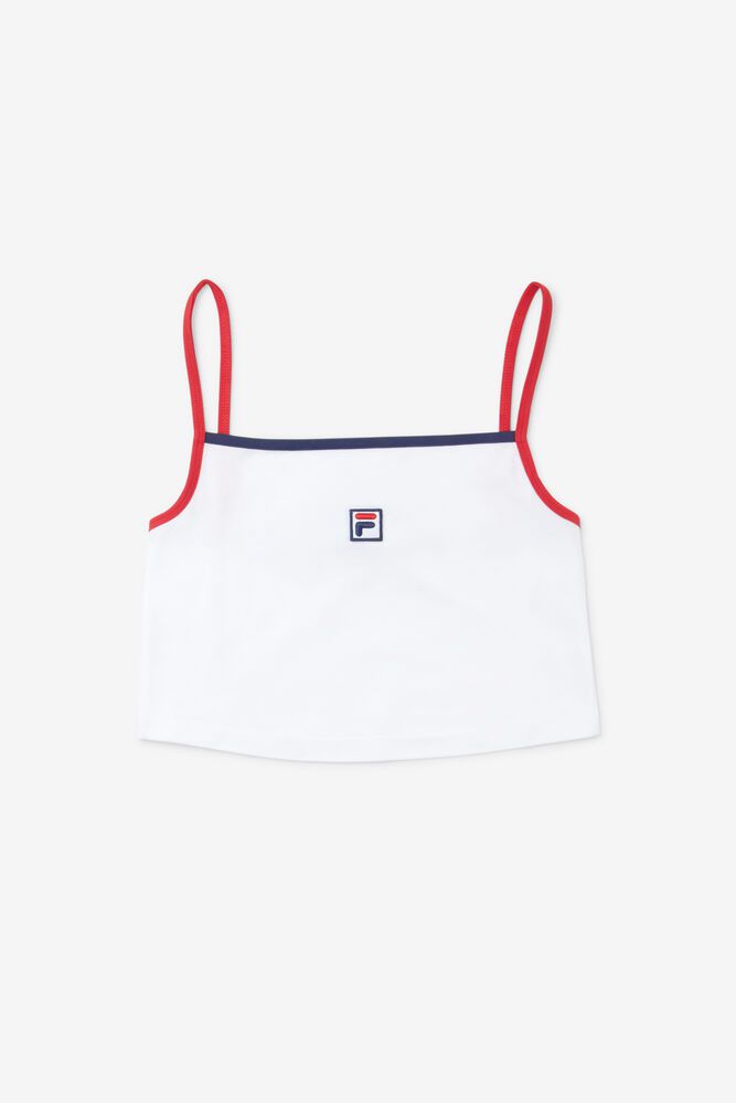 Fila Sun Cropped Tank Top White - Womens - 82516AWEN